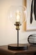 image 2 of ValueLights Sheridan Pair Industrial Black & Gold Table Lamps Clear Glass Globe Shades | Black