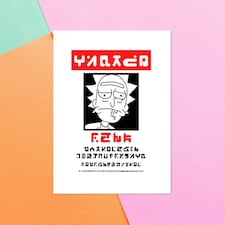 Official Rick & Morty Wanted Rick Poster Greetings Card