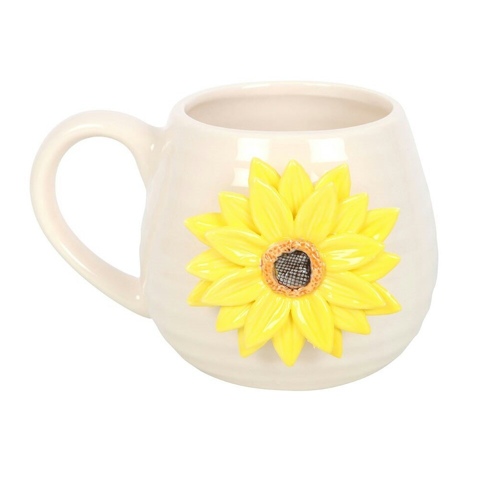 image 1 of Hello Sunshine Rounded Mug with 3D Sunflower
