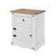 image 3 of Corona Premium Bedside Cabinet - Mexican Pine Design with Dovetail Drawer and Metal Hardware | White | White Wax | One Size | 1