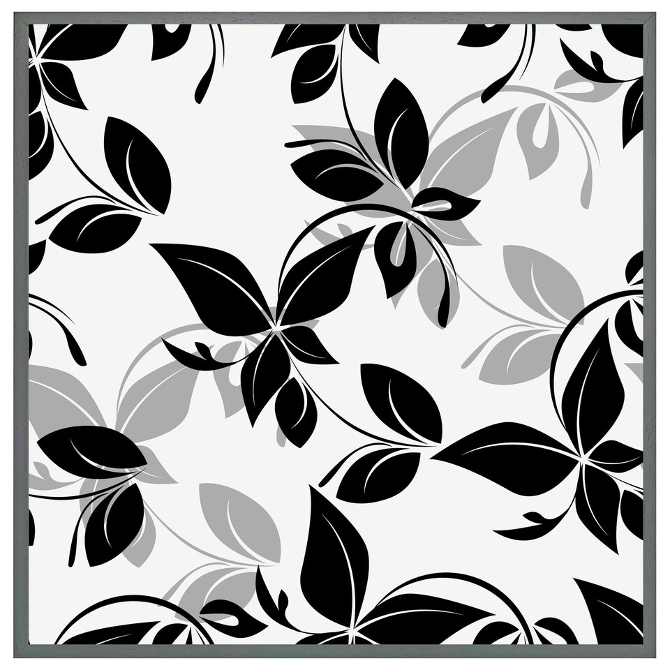 image 1 of Black & white floral (Picture Frame) Brown | L