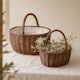 image 1 of Wickerfield Wicker Picnic Shopping Basket with Handle and Built-in Liner (Small)