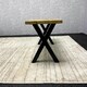 image 3 of Wooden Brown Bench With Metal Legs for Dining, Work, or Study Brown