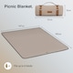 image 7 of VonShef Picnic Blanket, Beige Herringbone for Outdoors