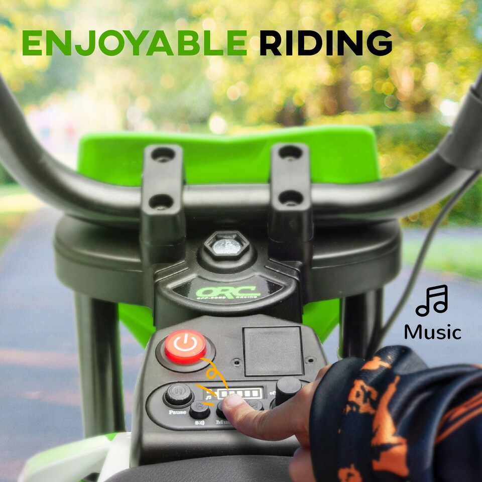 image 1 of AIYAPLAY 12V Kids Electric Motorcycle w/ Twist Grip Throttle, Music, Blue