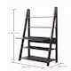 image 3 of Riva Ladder Bookcase with 5 Tier Black Wood Effect