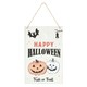 image 1 of Something Different Happy Halloween Spooky Pumpkin Hanging Sign - White/Black/Orange - One Size