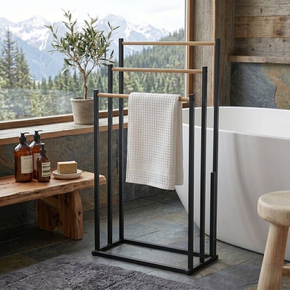 image 1 of 3 Tier Freestanding Towel Rack Bathroom Stand Holder