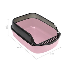 Living and Home Large Anti-splashing Detachable Cat Litter Box | Pink
