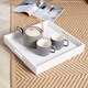 image 4 of Folding Butlers Side Table Portable Wooden Food Serving Tray | White