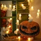 image 2 of Living and Home Halloween 20 LED Ghost Skull Face String Lights