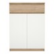 image 2 of Naia Shoe Cabinet with 2 Doors 1 Drawer in Jackson Hickory Oak and White