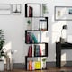 image 9 of HOMCOM Bookcase, S-Shaped Wooden Bookshelf, 5 6 Tiers Freestanding Storage Shelf, Home Office Decorative Display Stand Rack, Black and White, 24D x 60W x 184.5H