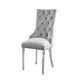 image 1 of Furniturebox 2x Belgravia Grey Velvet Scoop Knockerback Dining Chairs