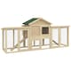image 9 of PawHut Wood Chicken Coop Hens Cage Poultry House with Nesting Boxes Run