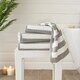 image 1 of Boston 100% Cotton Striped Towels by Lobster Creek – Luxurious, Absorbent, 550 GSM, Yarn-Dyed, Coastal Design Silver | White | Hand towel