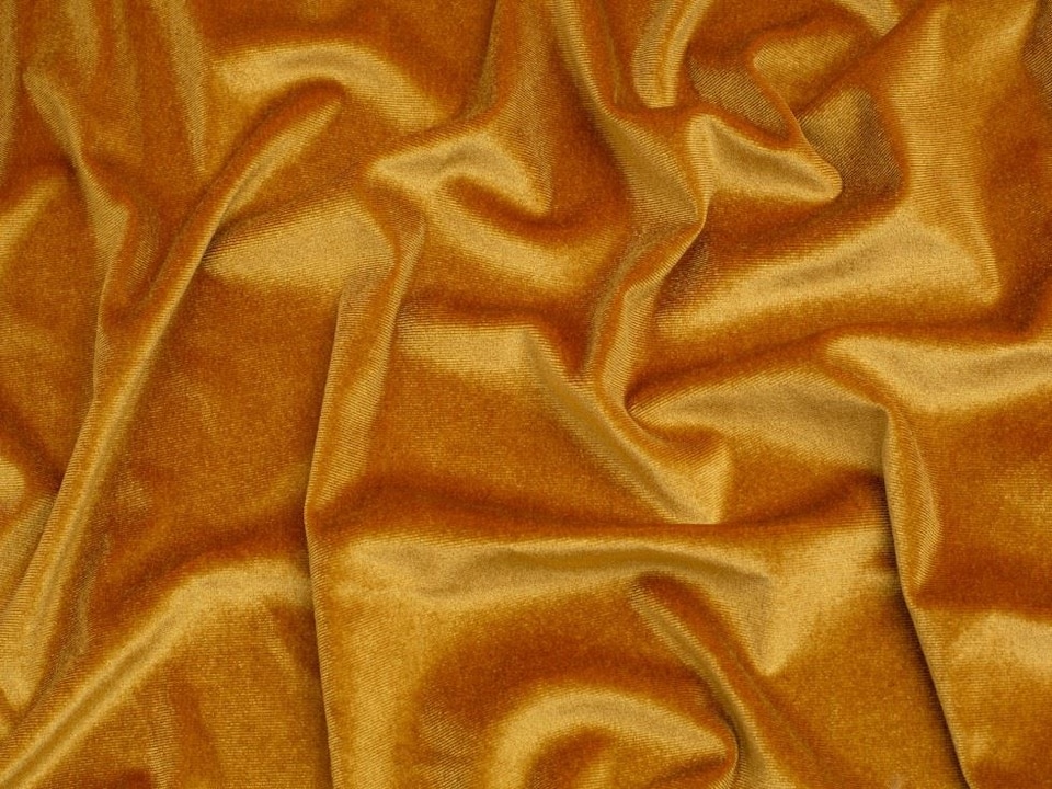 Minerva Core Range Gold Panne Velvet Stretch Knit Fabric for ...