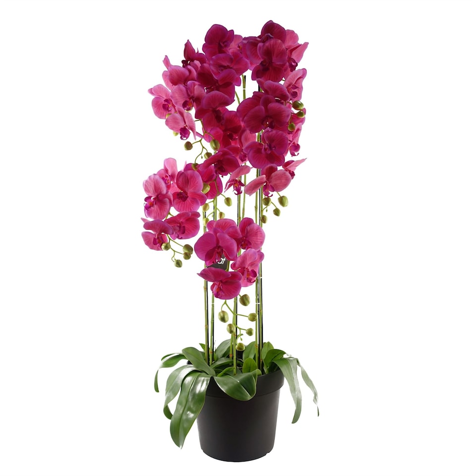 image 1 of 110cm Large Pink Orchid Plant - Artifcial - 41 REAL TOUCH flowers