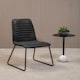 image 3 of Interiors by Premier Foundry Black Leather Effect Chair, Easy to Clean Outdoor Chair, Body Supportive High Back Accent Chair