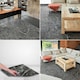image 2 of NOVECRAFTO Self Adhesive Vinyl Floor Tiles - 6 Black Marble Peel & Stick Sheets 18"x18" (45.72x45.72cm) - Waterproof Square Vinyl Flooring for Kitchen Black | 4.18 sqm