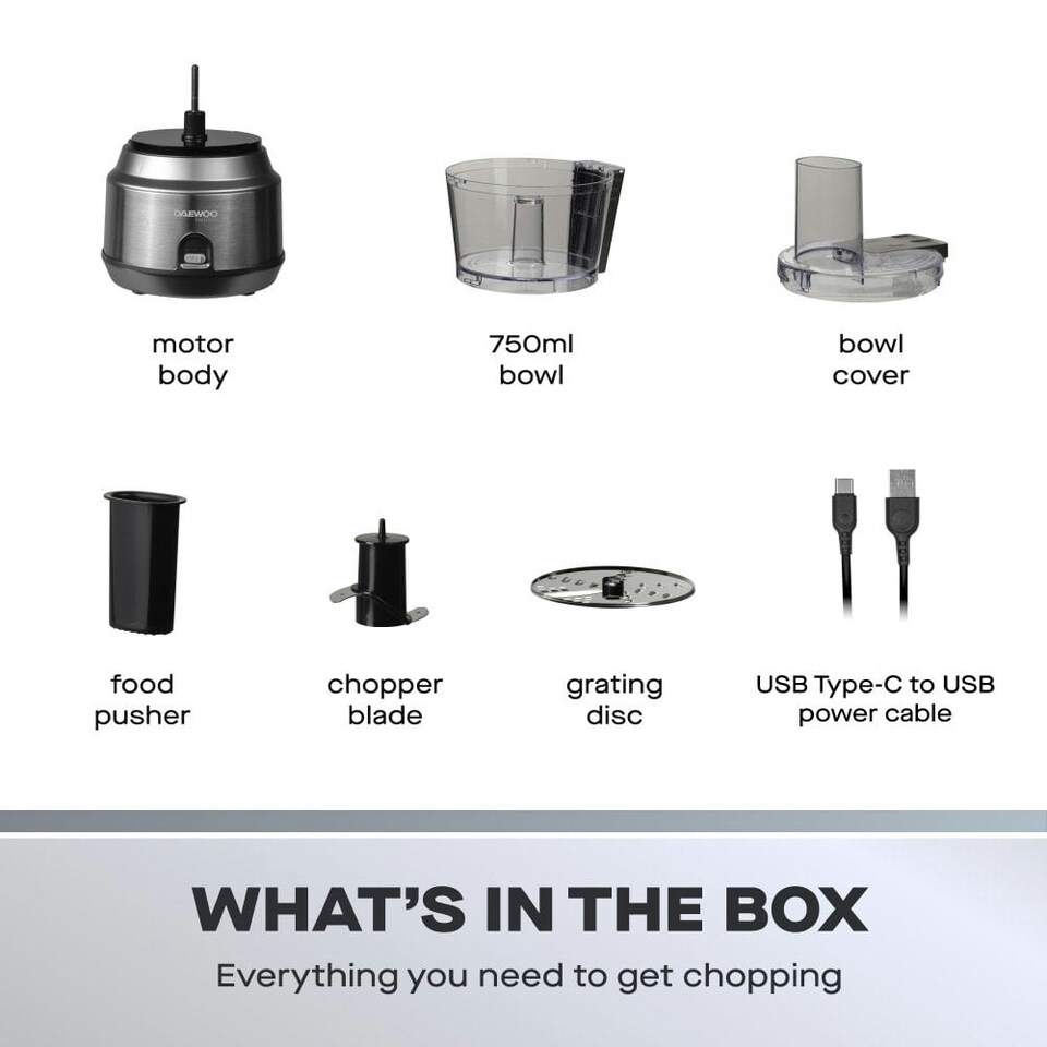 image 1 of Daewoo Freedom USB Recharcgeable Cordless Pro Food Processor