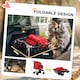 image 8 of PawHut Pet Stroller Dog Foldable Travel Carriage with Reversible Handle, Red