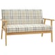 image 6 of HOMCOM Two Seater Sofa with Rubber Wood Frame Linen Fabric Small Couch Beige