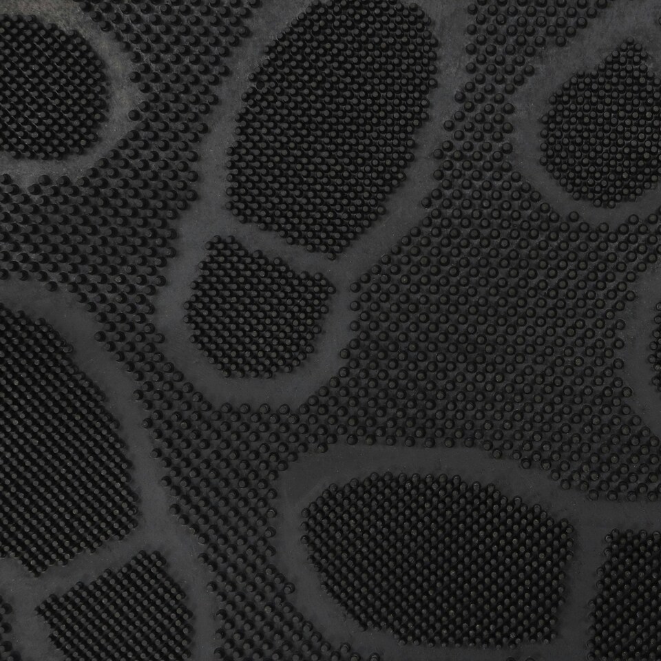 image 1 of JVL Footprint Rubber Scraper Doormat 40x60cm, Black