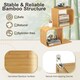 image 9 of COSTWAY 2-Tier S-Shaped Bookcase Bamboo Bookshelf Brown