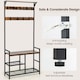 image 8 of COSTWAY 3 in 1 Coat Rack Hall Tree with Shoe Bench   Shoe Storage Coffee