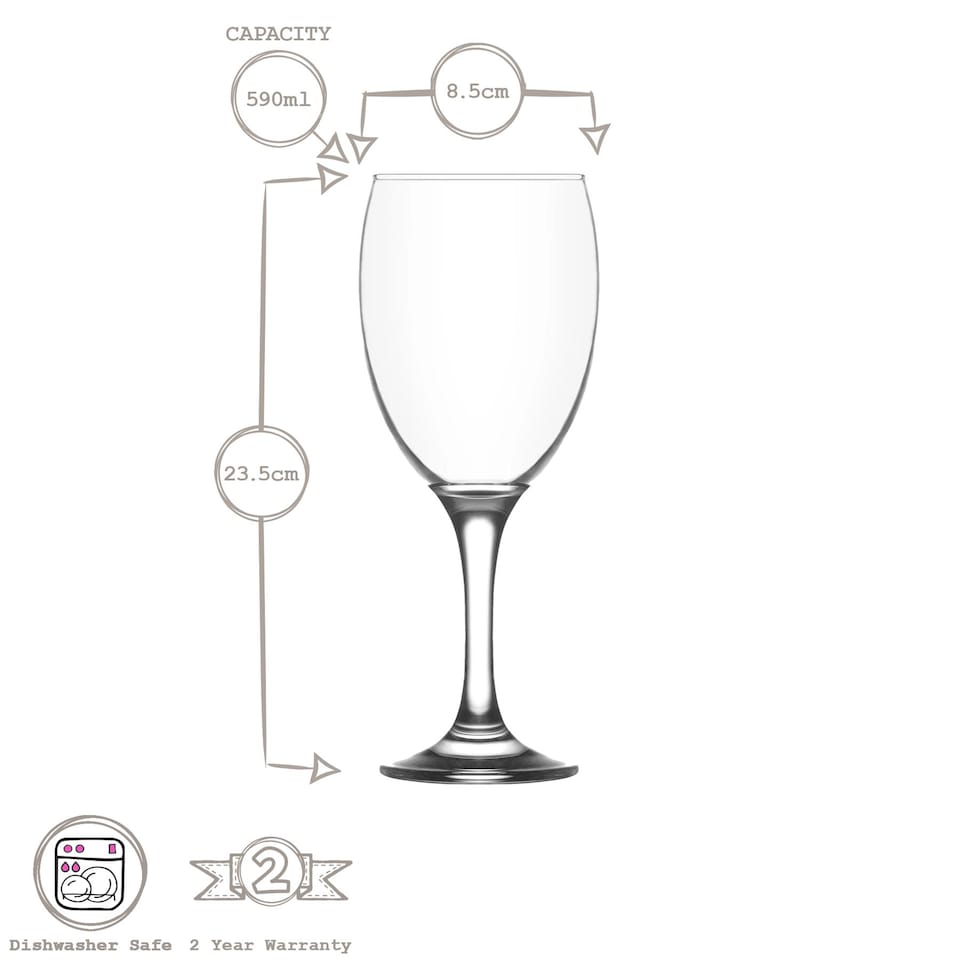 image 1 of LAV Empire Red Wine Glasses - 590ml - Pack of 6