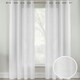 image 1 of Pair of Crete White Linen Look Voile Panels 183 cm (72 inch) Eyelet Panels for Bedroom and Living Room