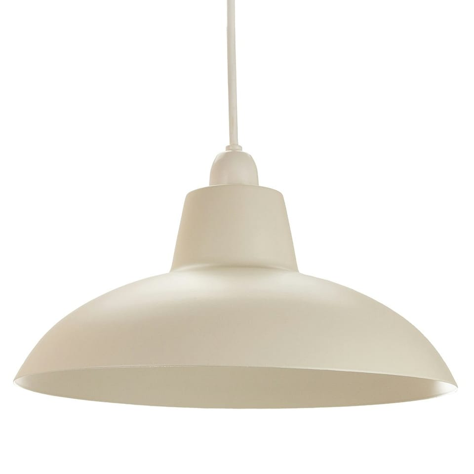 image 1 of Industrial Retro Designed Matt Cream Curved Metal Ceiling Pendant Light Shade