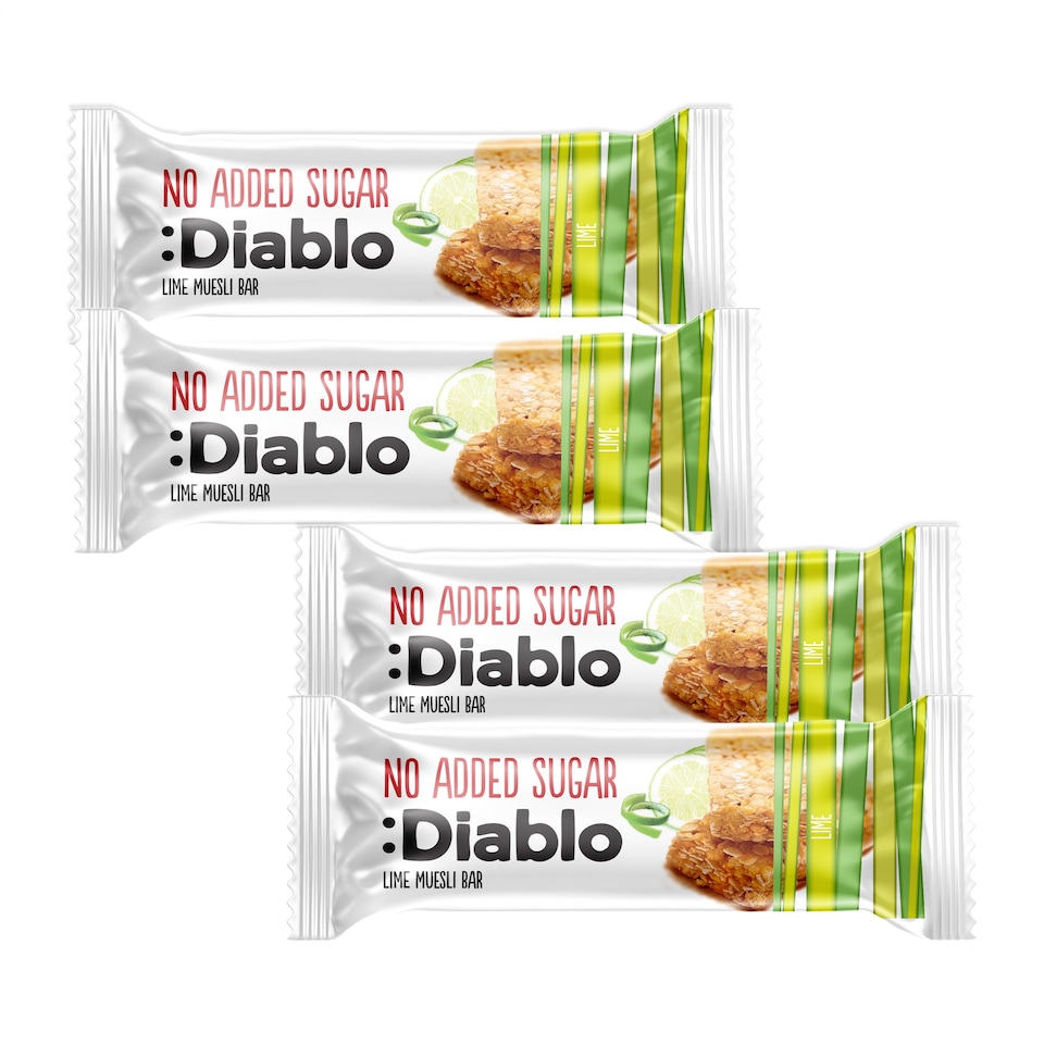 image 1 of Diablo No Added Sugar Lime Muesli Bar 30g 4 Pack