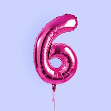 Hot Pink Number '6' Foil 34" Balloon&nbsp;