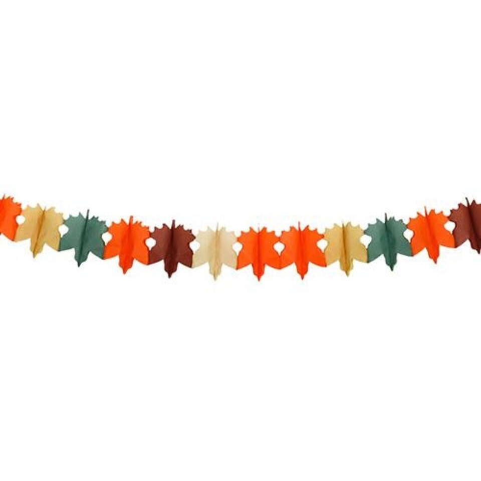 image 1 of Autumnal Leaves Tissue Paper Hanging Garland Decoration 3m