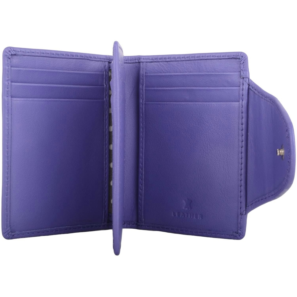 image 1 of Slim Line Genuine Soft Leather RFID Protected Credit Card Holder Purse Purple | Violet