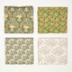 image 1 of Homescapes Set of 4 Art Deco Fat Quarters Fabric Bundles - Dark Green Palette Multi