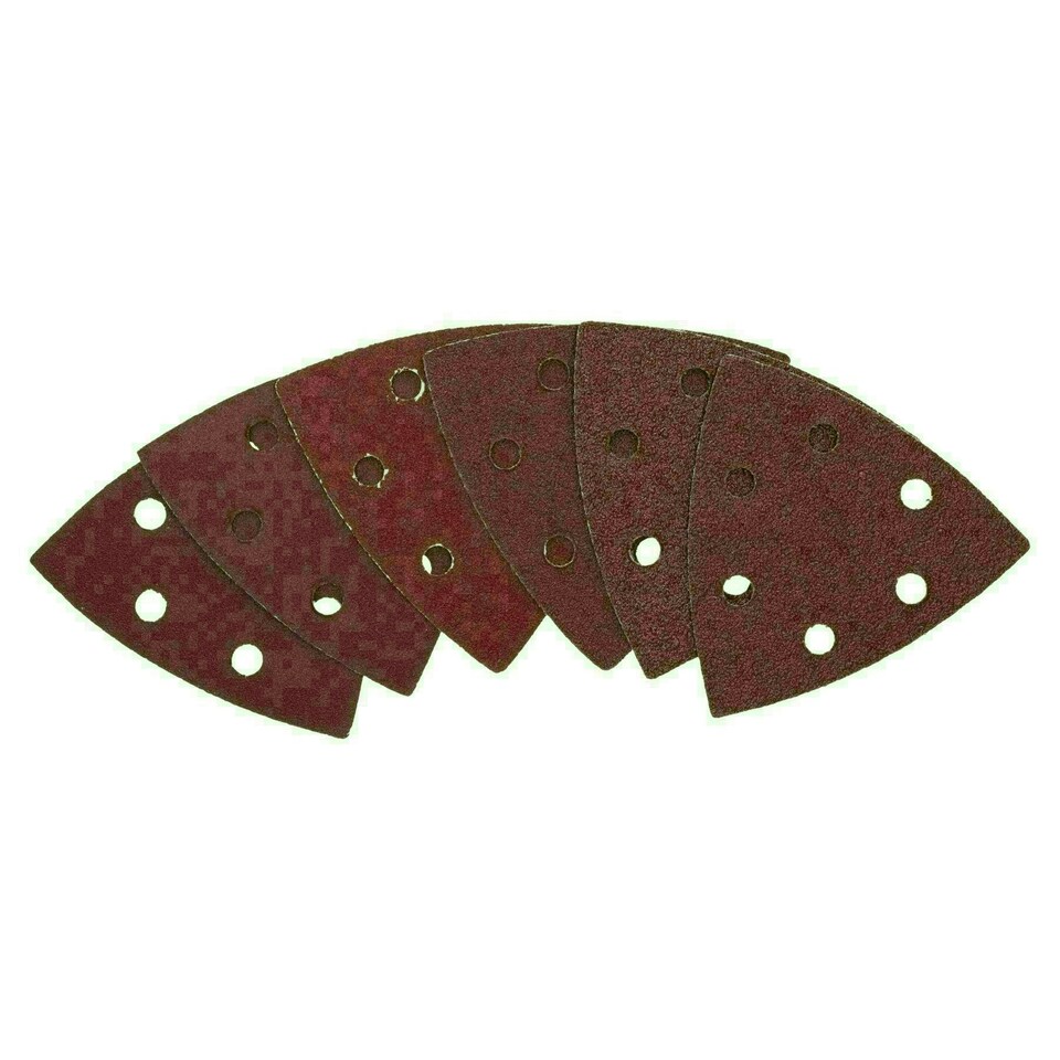 image 1 of Hook And Loop Delta Sanding Pads Discs 93mm Triangular Mixed Grit 30 Pack