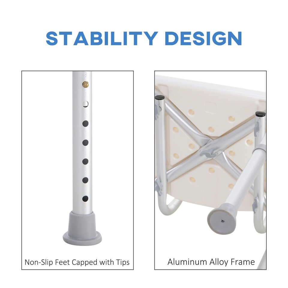 image 1 of HOMCOM Bath Chair Shower Seat, Safety Bathroom Elderly Aids