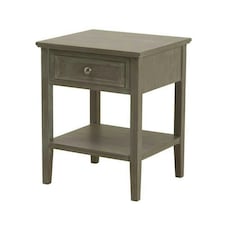 The Serene Collection One Drawer Side Table - Wood - L43 x W48 x H59 cm - Grey Grey
