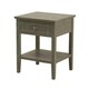 image 1 of The Serene Collection One Drawer Side Table - Wood - L43 x W48 x H59 cm - Grey Grey