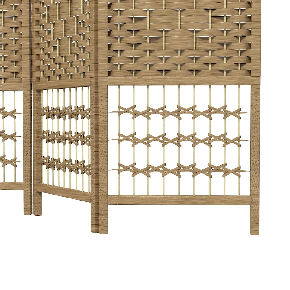 image 1 of HOMCOM 4 Panel Folding Room Divider, Freestanding Privacy Screen, Natural