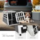 image 4 of Aluminium Pet Car Crate Travel Cage Dog Puppy Cat Transport Kennel 2 sizes - 69x54x50cm