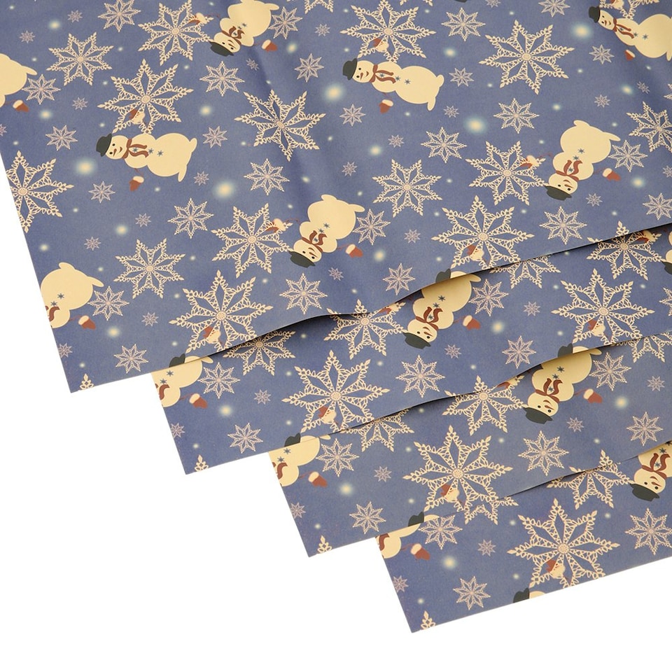 image 1 of Living and Home 10pcs Christmas Rustic Kraft Wrapping Paper Sheets