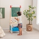 image 2 of COSTWAY Wooden Kids Art Easel Double Sided Easel Blackboard W/Replaceable Paper Roller