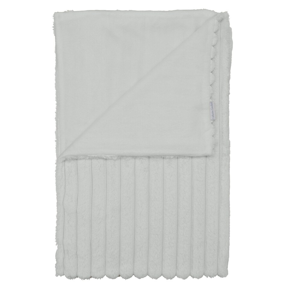 image 1 of Catherine Lansfield Cosy Ribbed Faux Fur Soft 130x170 cm Blanket Throw Grey Grey