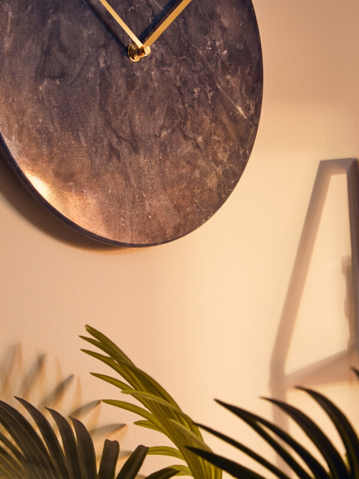 image 1 of Lamonte Black Marble Wall Clock