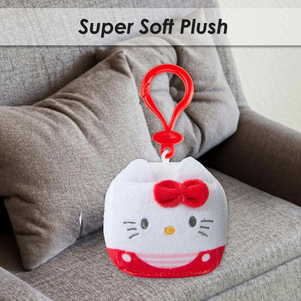 image 1 of Hello Kitty Soft Toy Cubeez Plush Red Cute Plush Huggable Cuddly 7cm Red