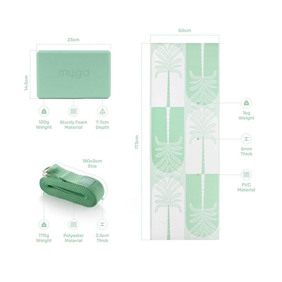 image 1 of Myga Yoga Set - Sage Palm | Green